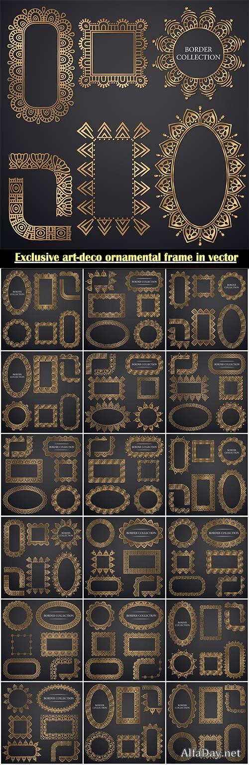 Art-deco ornamental frame in vector, decoration element for design