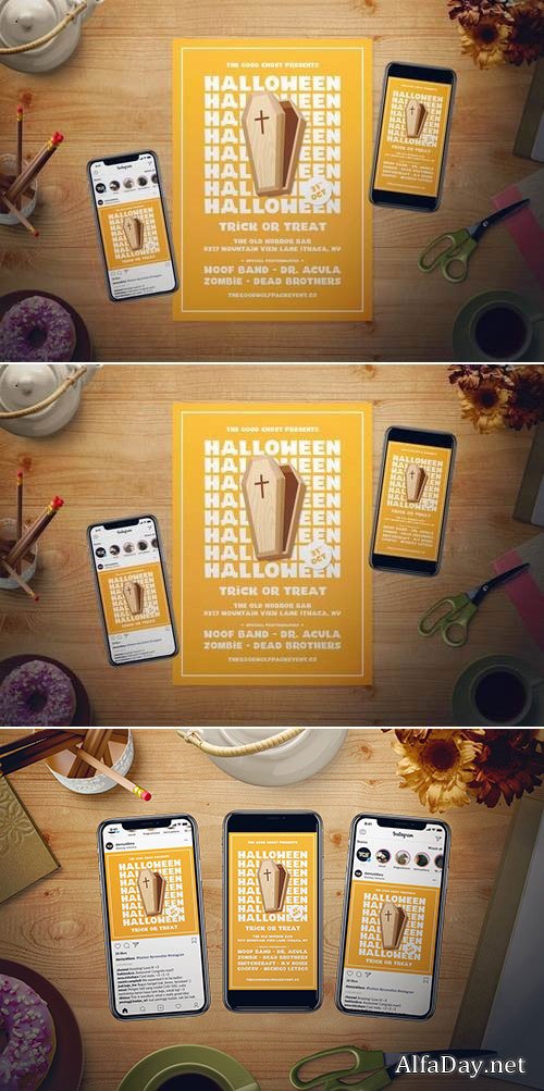 CreativeMarket Simple Halloween Flyer Set 3022220