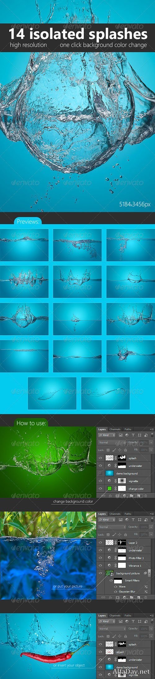 GraphicRiver - 14 Isolated Splashes 2941649