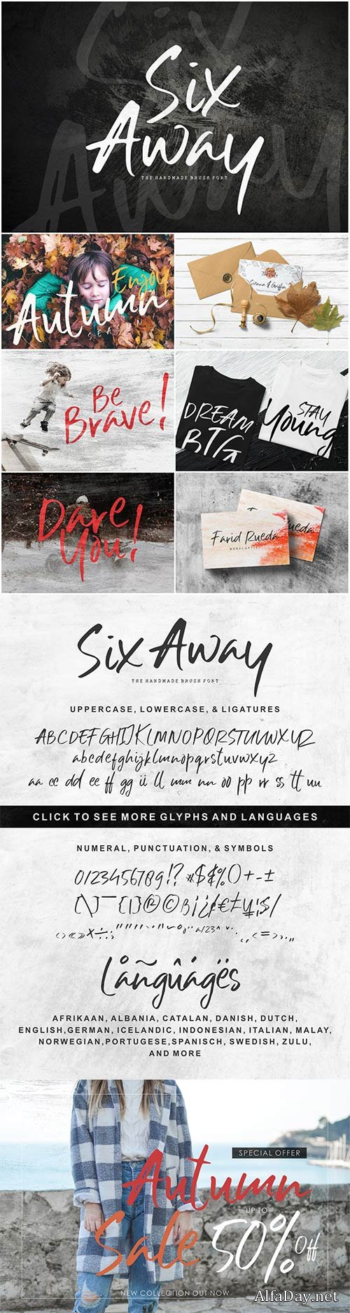 CM - Six Away-The Handmade Brush Font 2994903