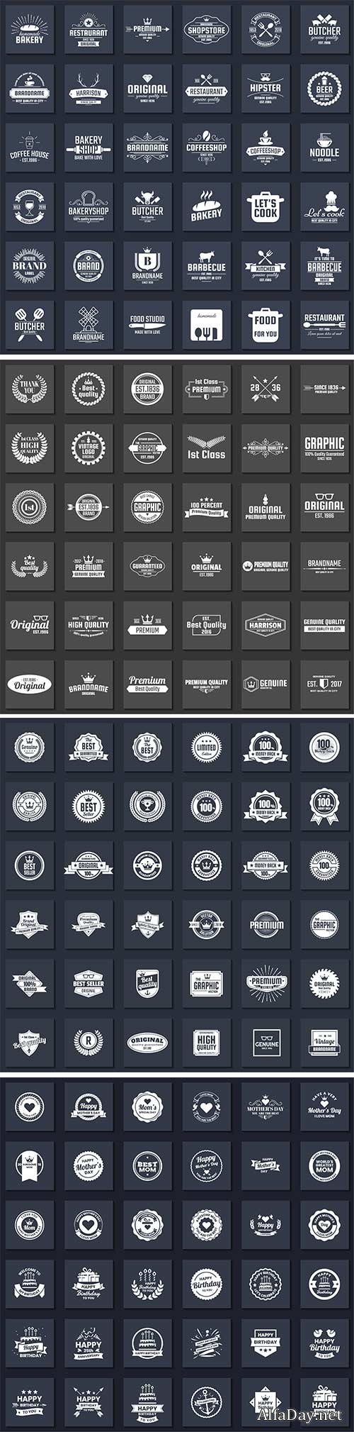 Logo and banner vintage vector set # 2