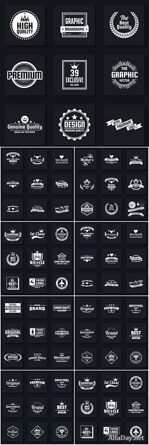 Logo and banner vintage vector set # 4