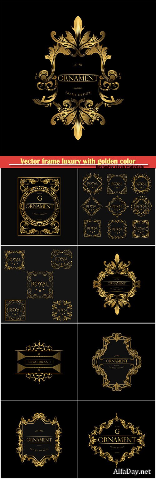 Vector frame luxury with golden color