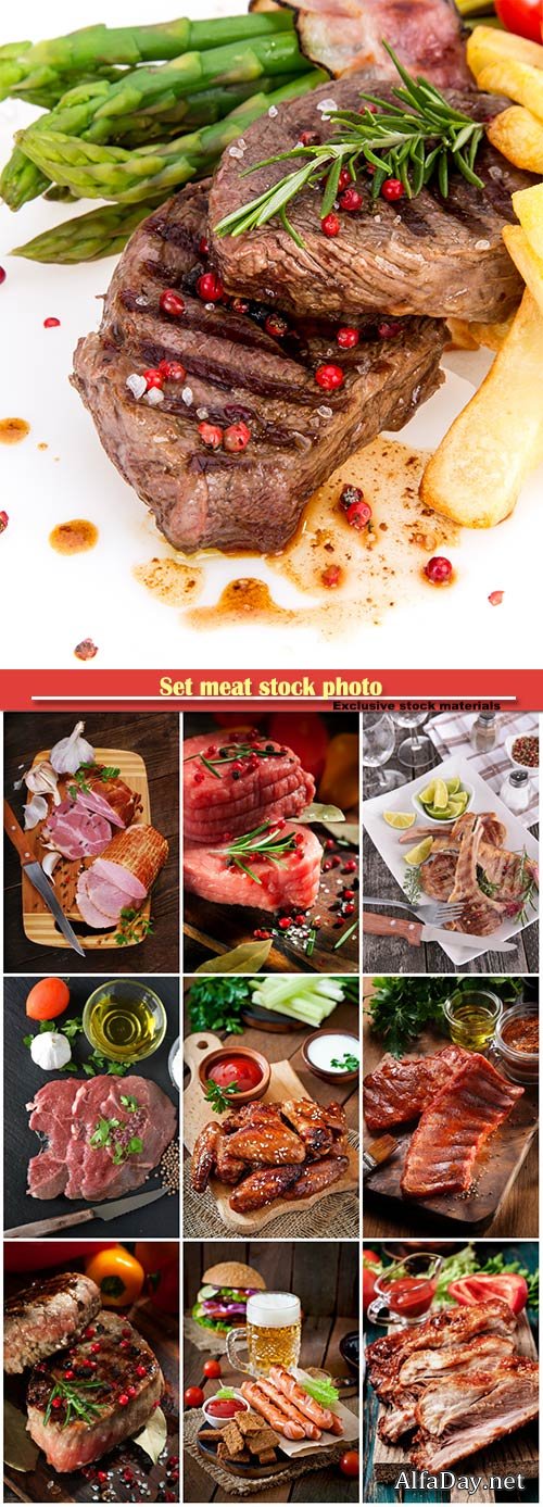 Set meat stock photo
