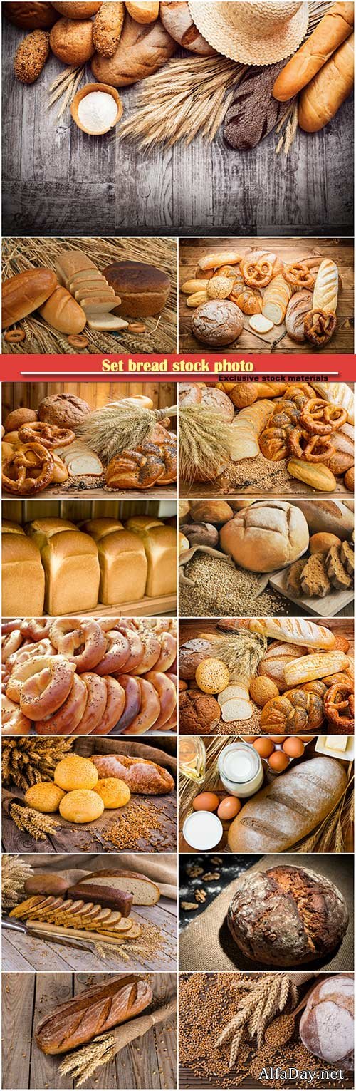 Set bread stock photo