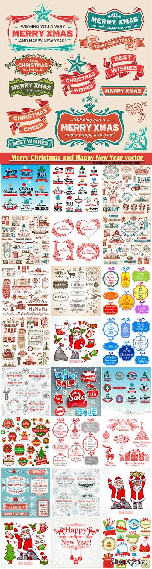 Merry Christmas and Happy New Year vector design # 23