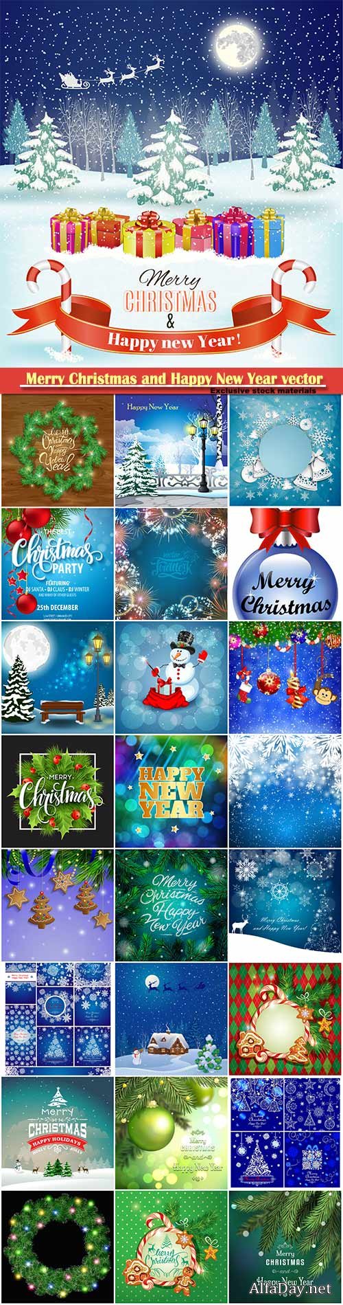 Merry Christmas and Happy New Year vector design # 25