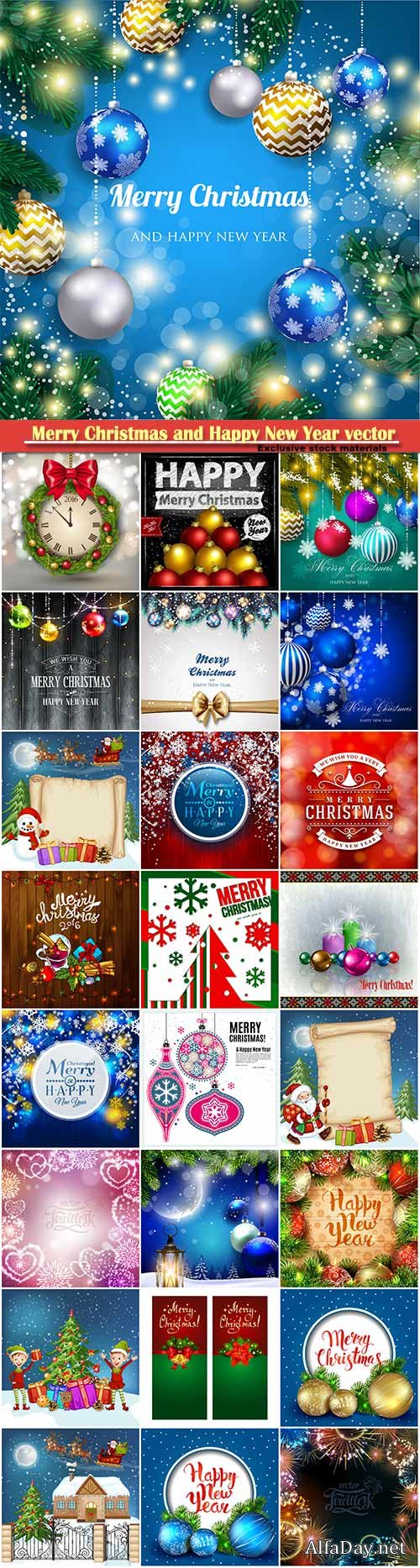 Merry Christmas and Happy New Year vector design # 21