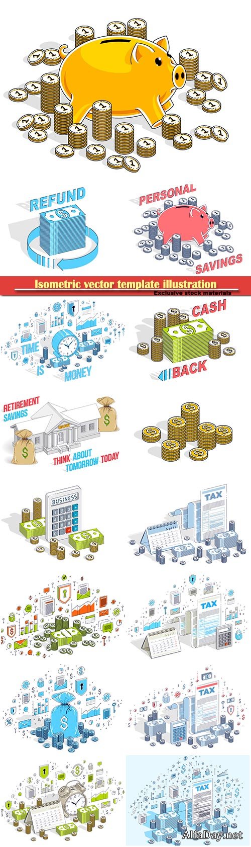 Isometric vector template illustration # 7