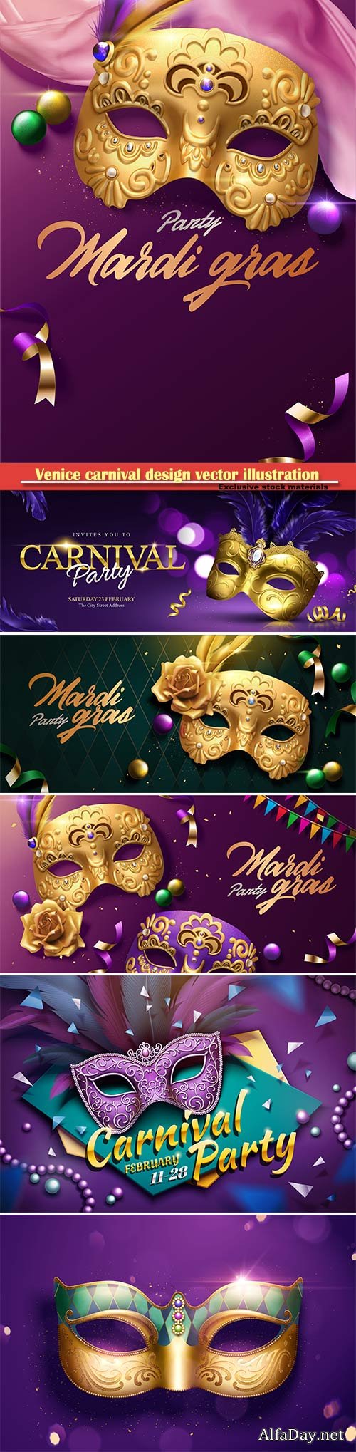 Venice carnival design vector illustration, Mardi gras # 8