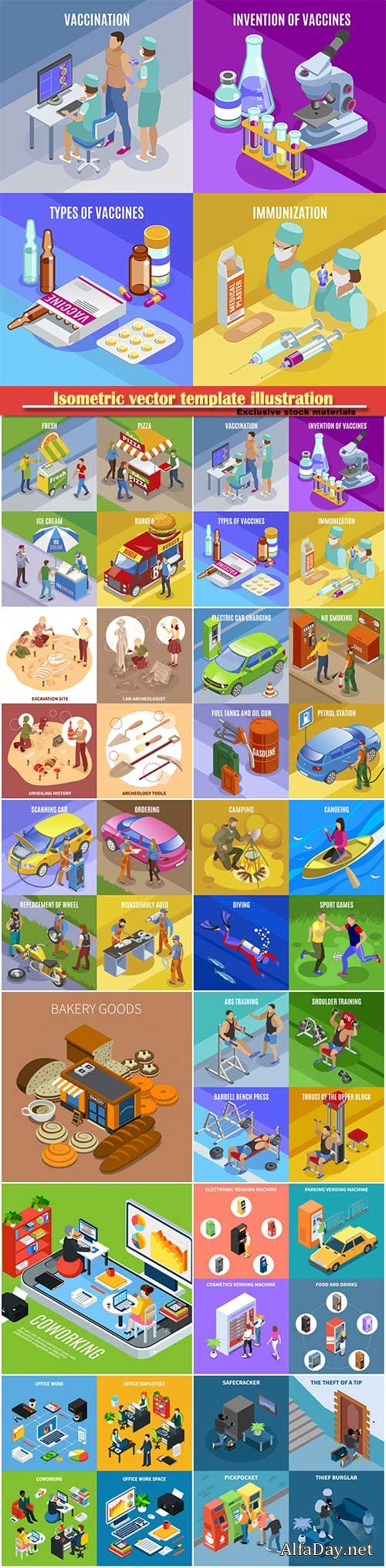 Isometric vector template illustration # 9