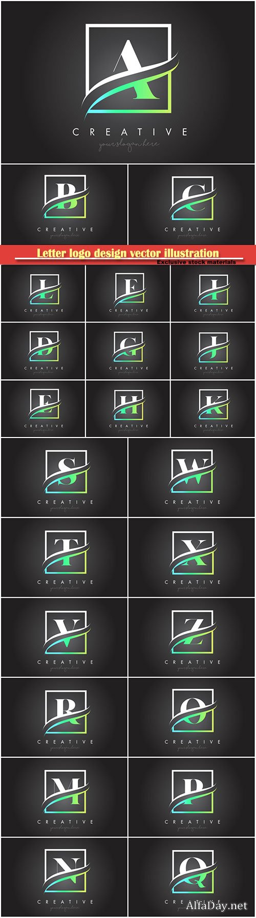 Letter logo design vector illustration template # 10