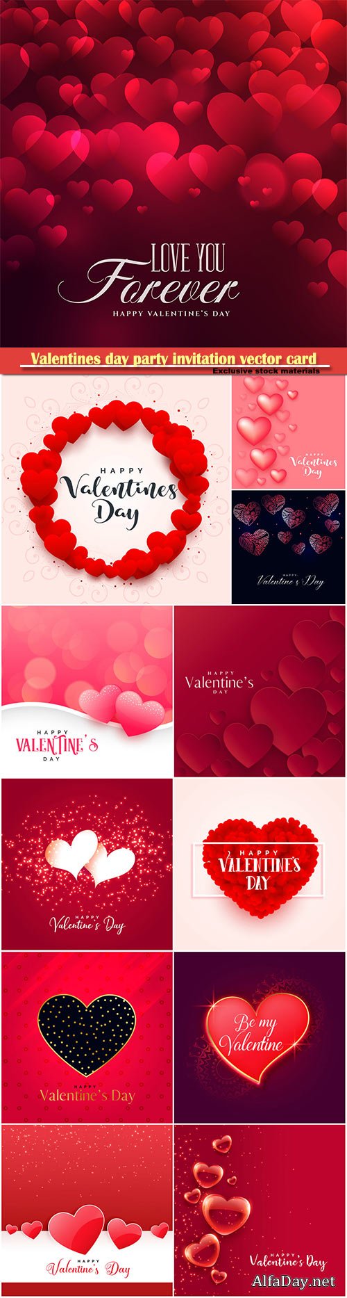 Valentines day party invitation vector card # 20
