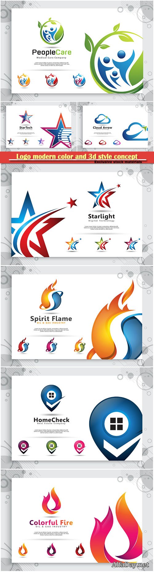 Logo modern color and 3d style concept, business and company identity # 4