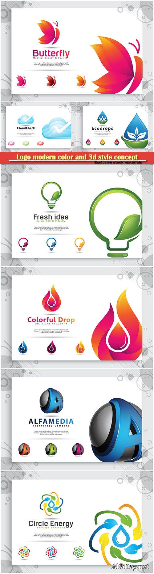 Logo modern color and 3d style concept, business and company identity # 2