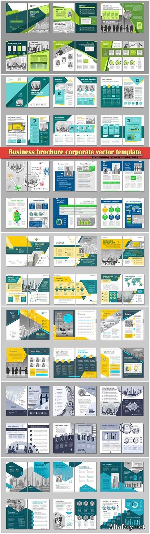 Business brochure corporate vector template, magazine flyer mockup # 36