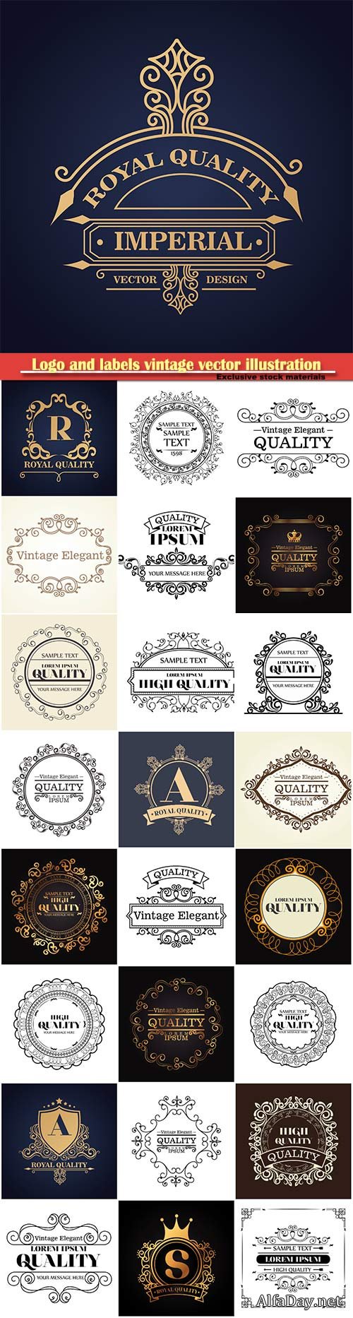 Logo and labels vintage vector illustration