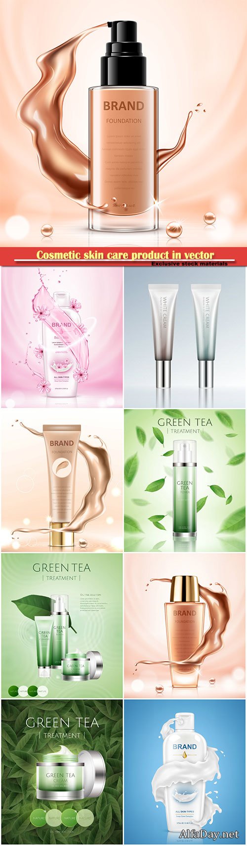 Cosmetic skin care product in vector illustration