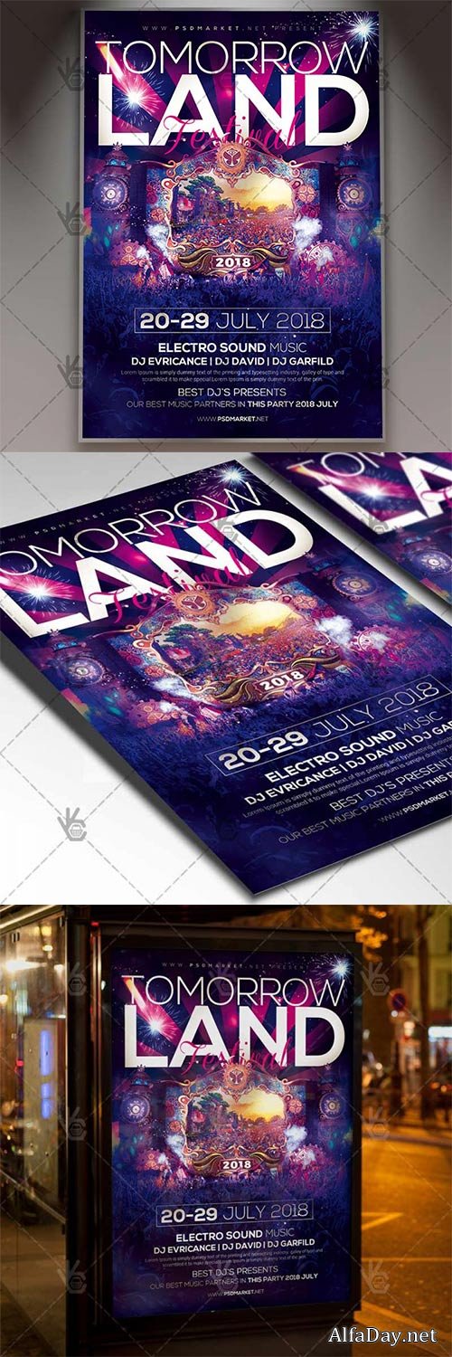 Tomorrowland Festival � Club Flyer PSD Template