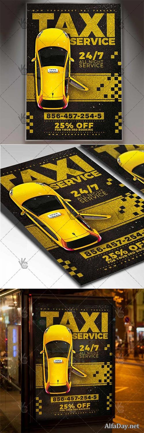 Taxi Cab Service � Business Flyer PSD Template