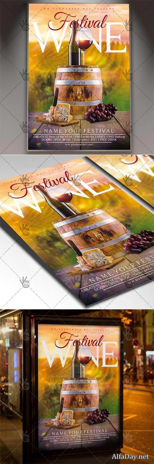 Wine Festival � Business Flyer PSD Template
