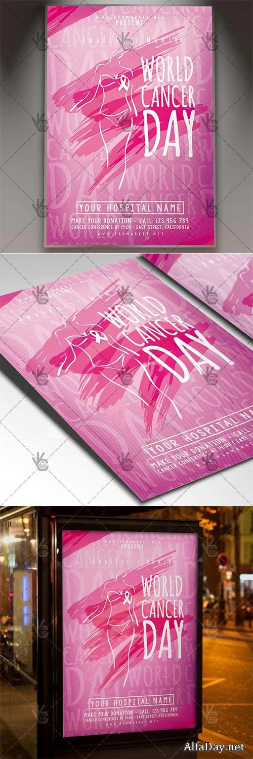 World Cancer Day Event � Charity Flyer PSD Template