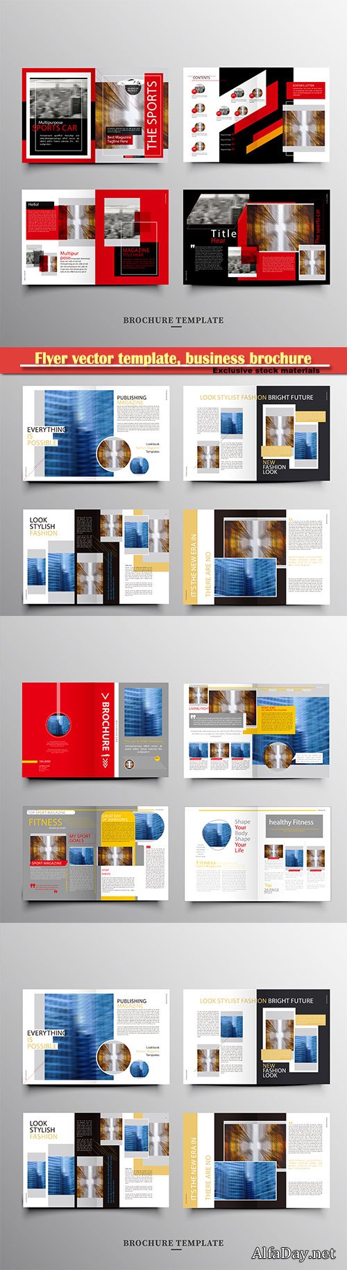 Flyer vector template, business brochure, magazine cover # 31