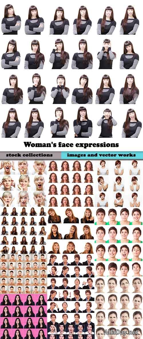 Woman's face expressions Stock images - 25 HQ Jpg