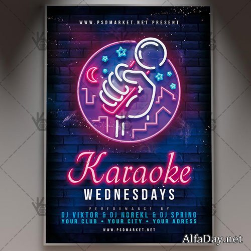 KARAOKE WEDNESDAYS FLYER � PSD TEMPLATE