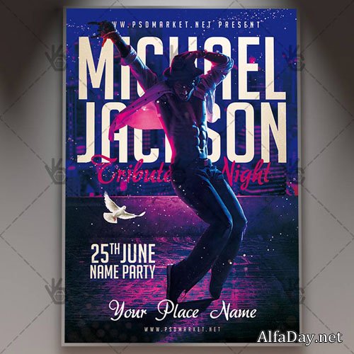 Michael Jackson Tribute Night Flyer � PSD Template