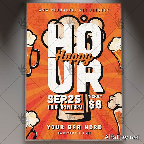 Happy Hour Flyer � PSD Template