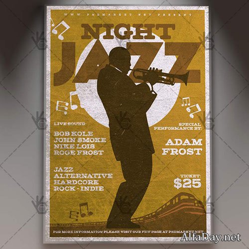 Jazz Night Flyer � PSD Template