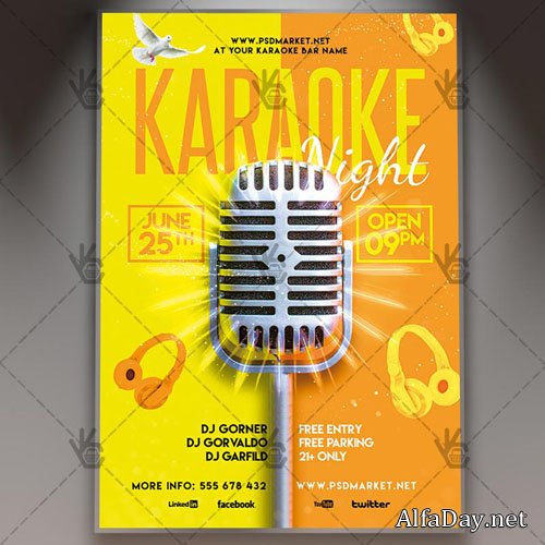 Karaoke Night Flyer � PSD Template