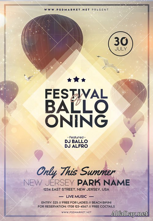 FESTIVAL OF BALLOONS FLYER - PSD TEMPLATE