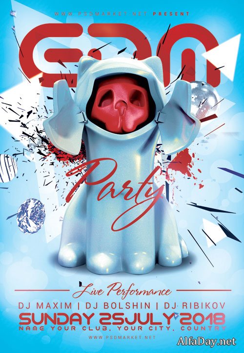 EDM PARTY FLYER - PSD TEMPLATE