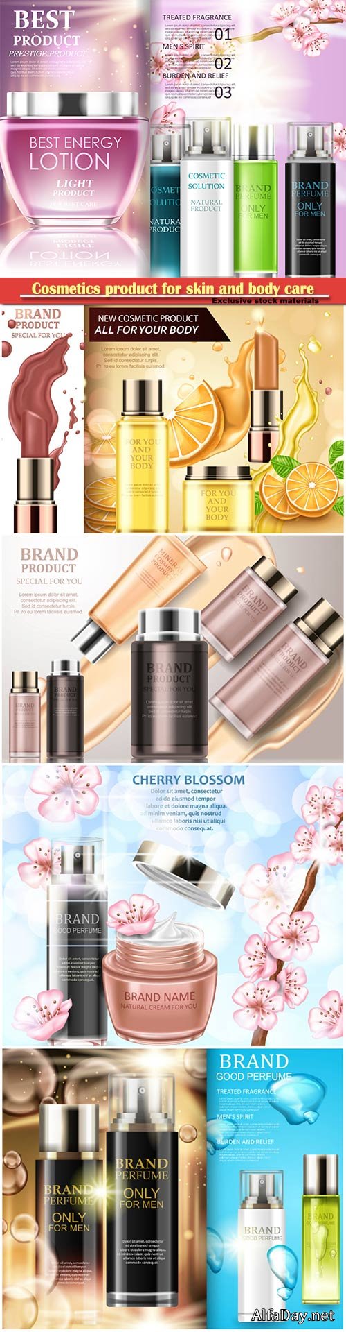Cosmetics product for skin and body care, magazine for choosing cosmetic novelties