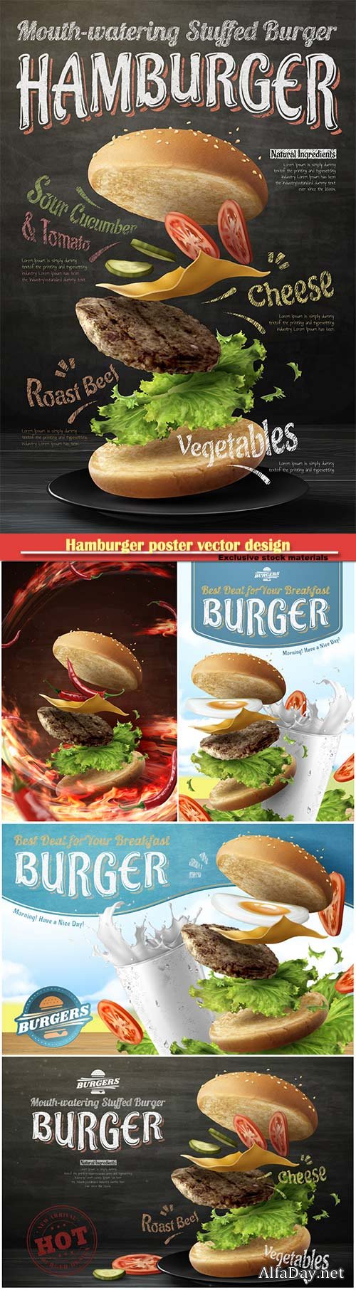 Hamburger poster vector design
