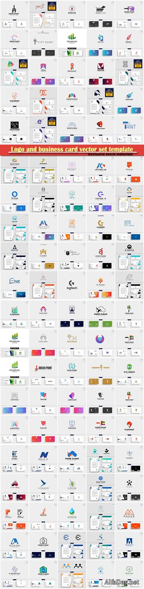 Logo and business card vector set template # 2