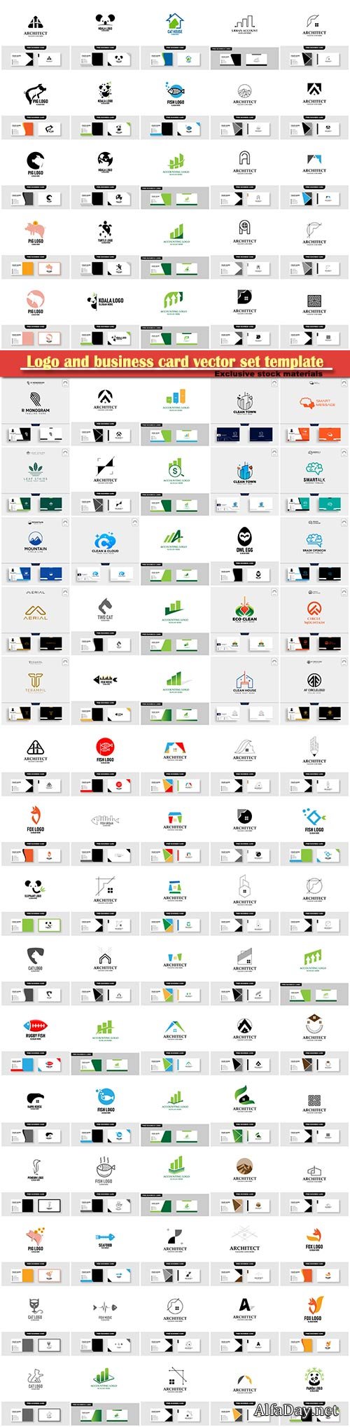 Logo and business card vector set template # 5