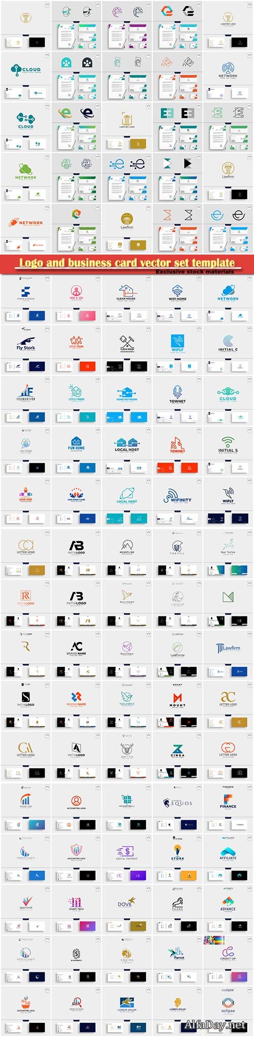 Logo and business card vector set template