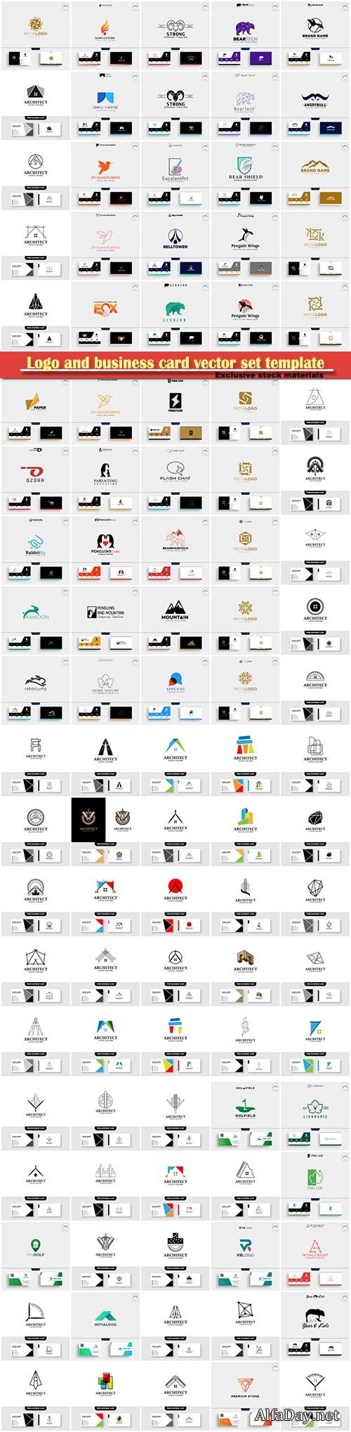 Logo and business card vector set template # 4