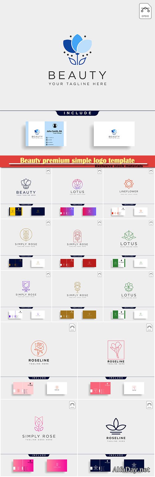 Beauty premium simple logo template vector icon element