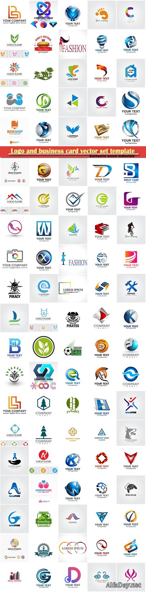 Logo and business card vector set template # 14