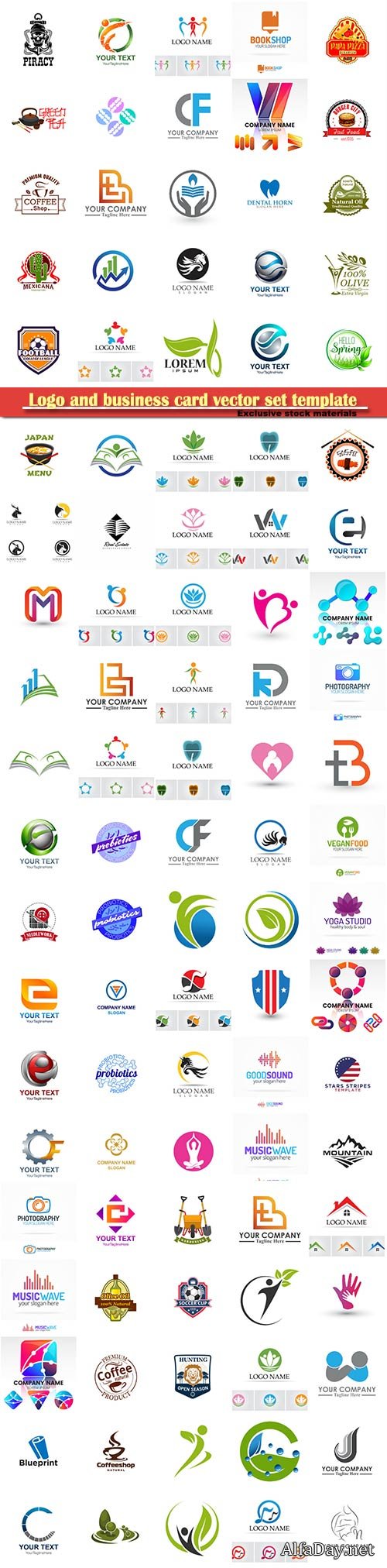 Logo and business card vector set template # 11