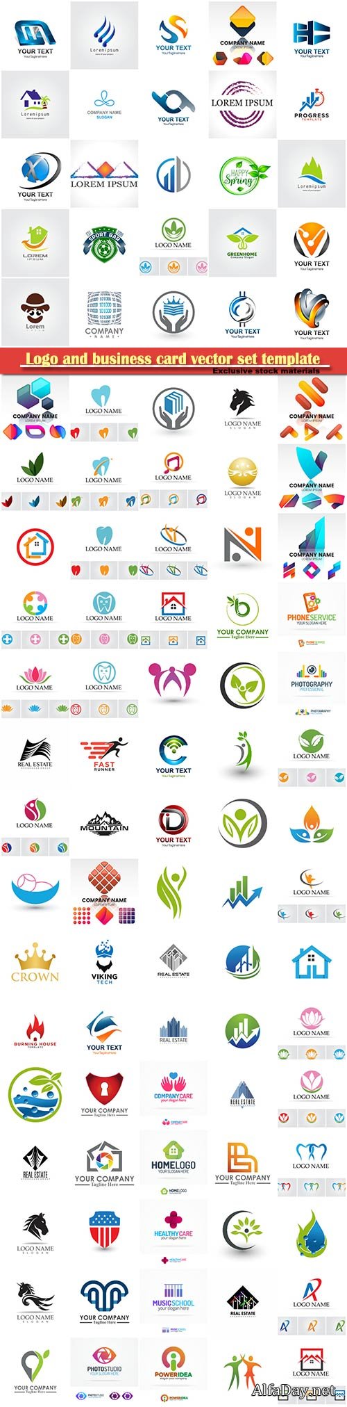 Logo and business card vector set template # 9