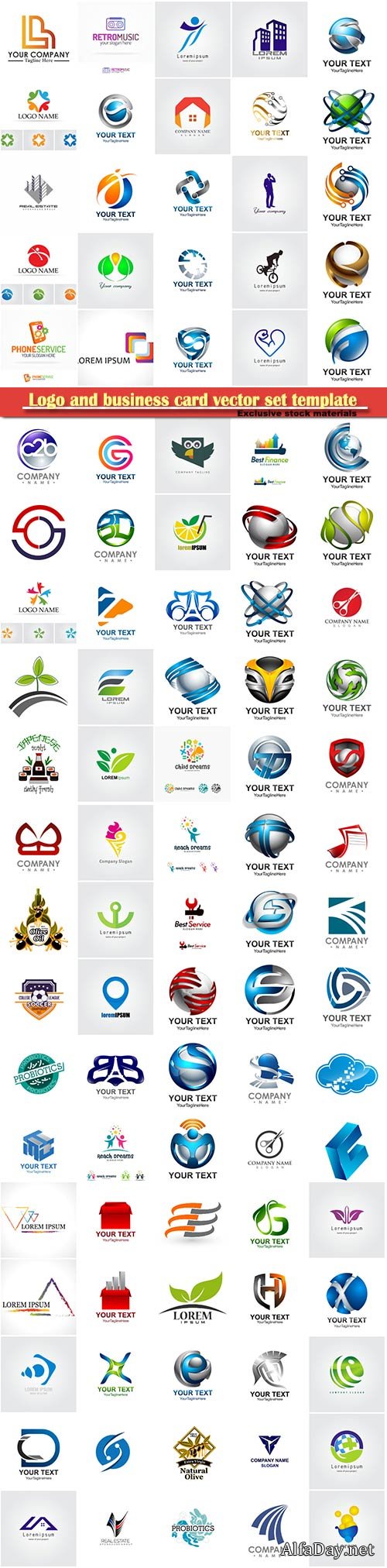 Logo and business card vector set template # 15