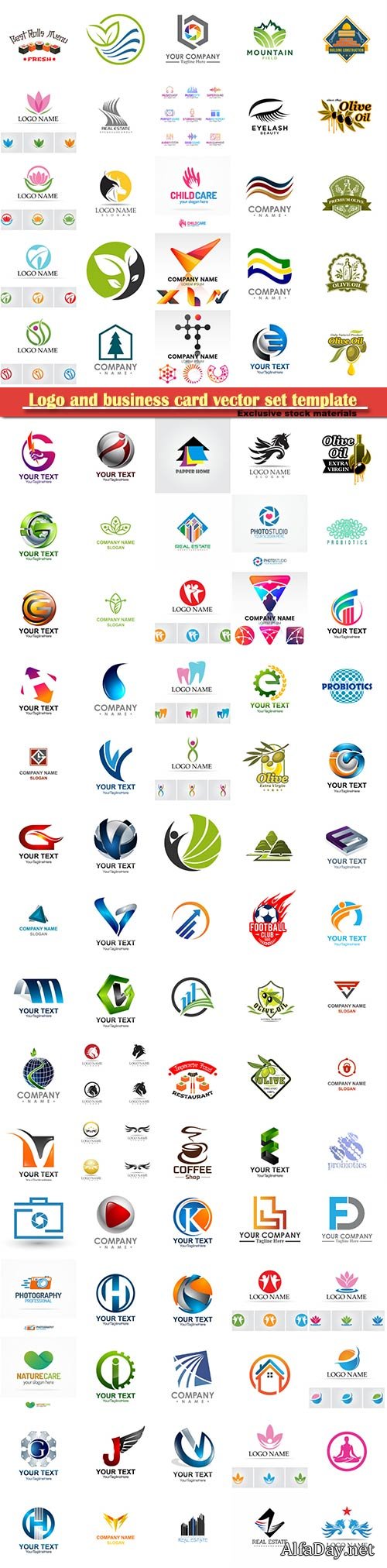Logo and business card vector set template # 12