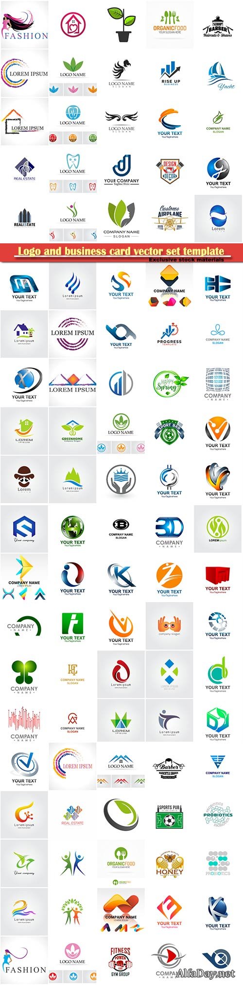 Logo and business card vector set template # 13