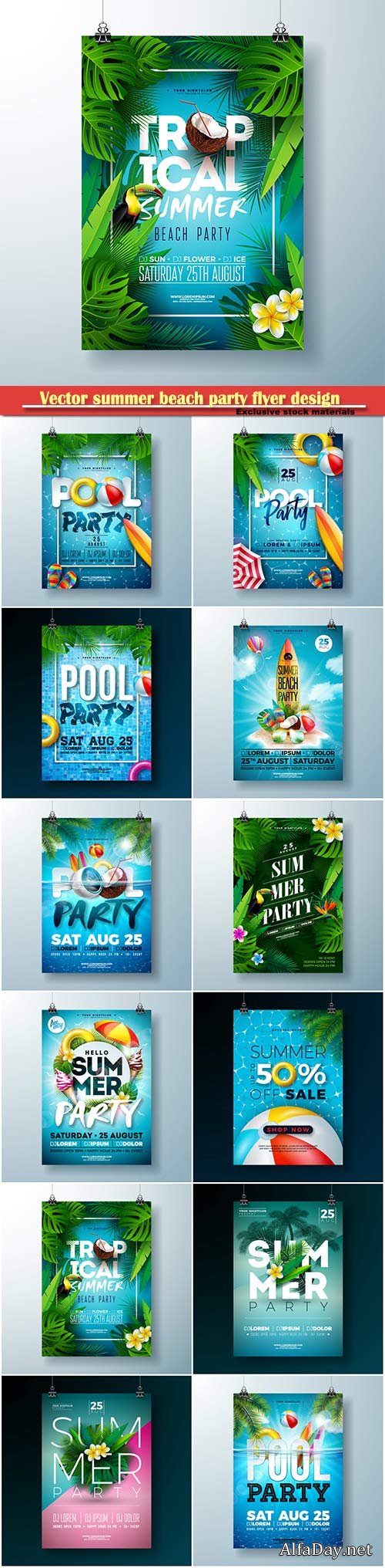 Vector summer beach party flyer design # 3