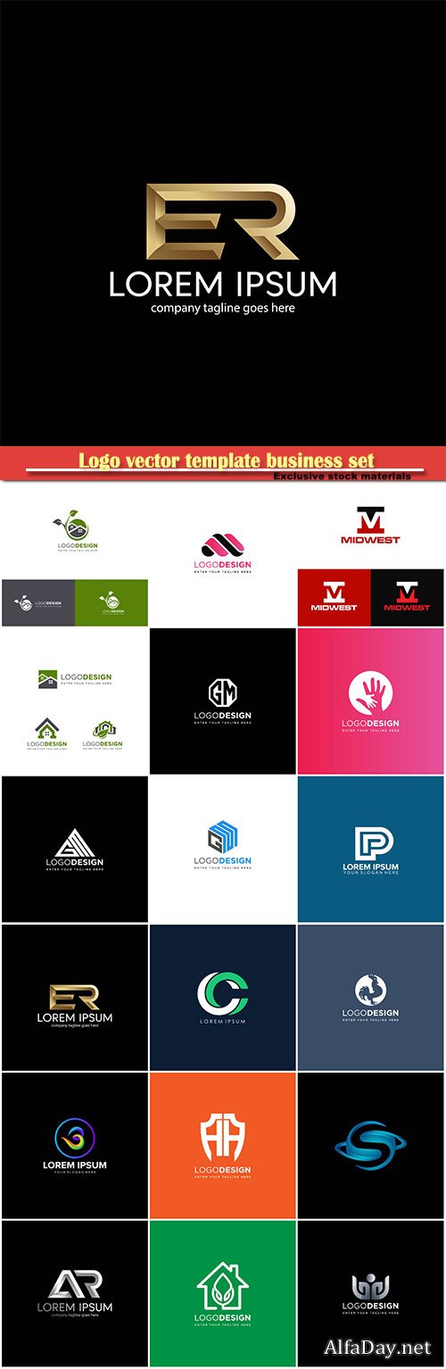 Logo vector template business set # 14
